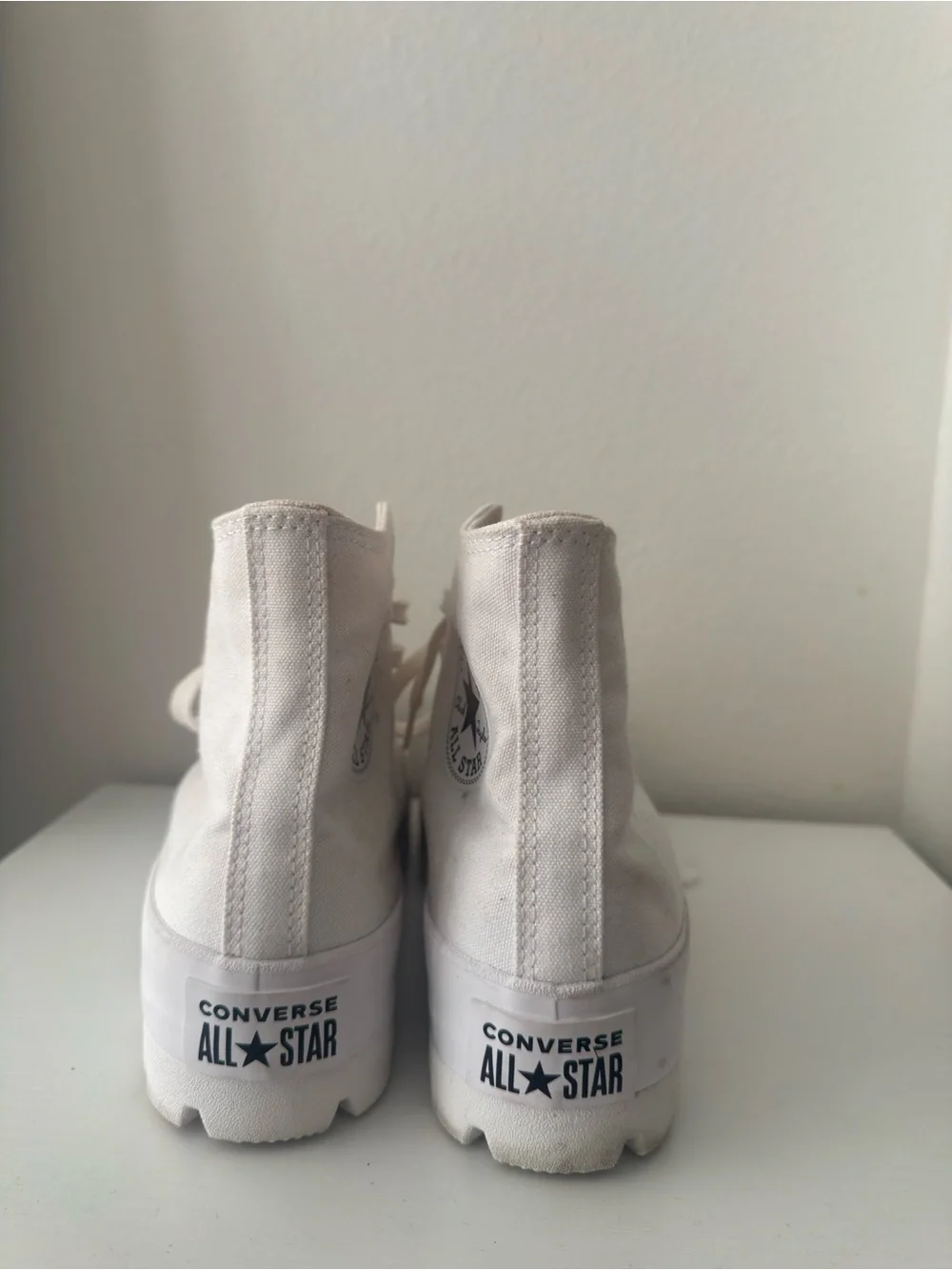 Converse Chunky High-Top Sneakers in Light Cream